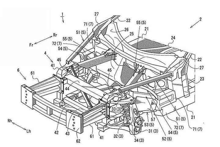 一张车架前半专利结构图,能透露出许多资讯.