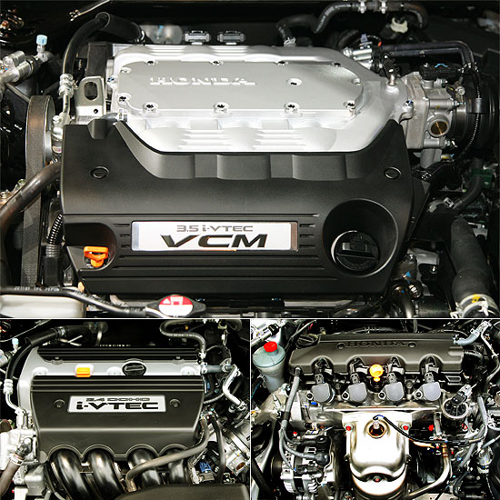 旗舰为3.5升shoc v6 i-vtec vcm ii引擎(上,其次是k24z2的2.