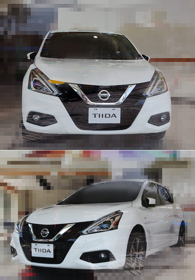 部分展间已放实车,nissan小改款tiida外貌亮相