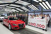 Audi再寫歷史，第500萬輛A4駛出生產線