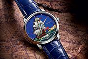 見證大航海時代，雅典錶HMS Caesar鎏金琺瑯彩繪腕錶