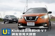 [U指數]Nissan Kicks成功挑戰Honda HR-V？網友意見大調查