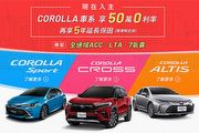 Corolla車系50萬0利率，Toyota享玩快上車優惠方案